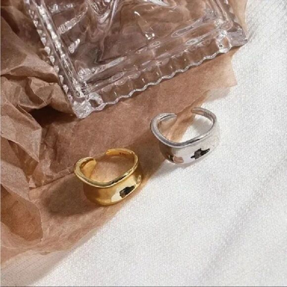 ⭐️#18 New Gold over 925 Sterling Silver Wave Ring - Picture 3 of 6